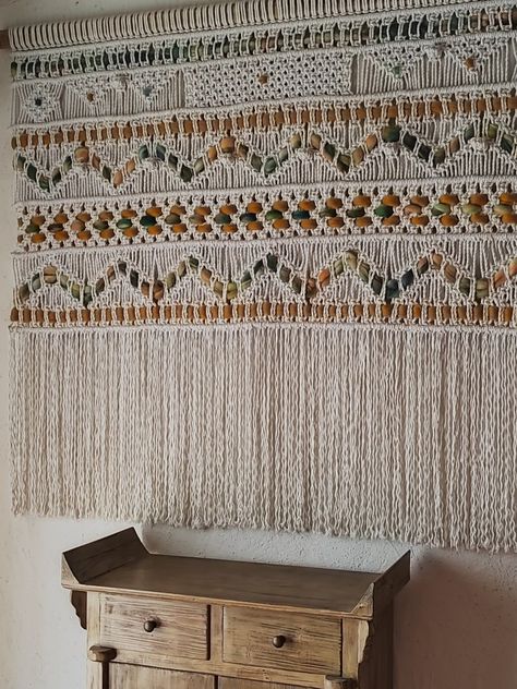 XXL Macrame Wall Hanging, Bohemian Minimalist Horizontal Art, Oversized Cotton Fabric Decor - Etsy Horizontal Art, Bohemian Table, Macrame Tapestry, Bohemian Minimalist, Grand Art Mural, Painting Contemporary, Large Macrame Wall Hanging, Macrame Wall Art, Hand Woven Textiles