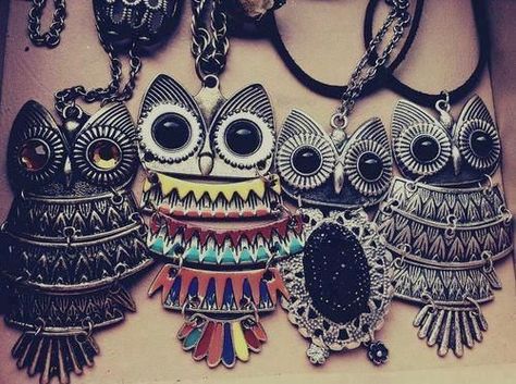 Owls 2010s Fashion, Owl Necklace, Owl Jewelry, Owl Pendant, Cute Owl, Katy Perry, Rihanna, Girly Things, My Jewellery