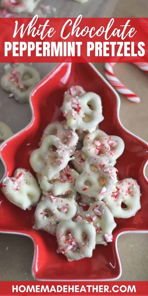 Candy Cane Peppermint Pretzels, Peppermint Pretzels, Peppermint Pretzel, Candy Homemade, White Chocolate Pretzels, White Chocolate Peppermint, Bariatric Food, Xmas Desserts, Best Christmas Desserts