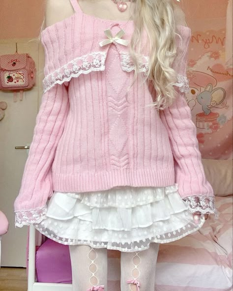 Cutecore Clothes, Outfit Ideas Pink, Creepy Cute Aesthetic, Kawaii Outfit Ideas, Maid Girl, Creepy Core, Cosplay Lingerie, Dollette Coquette, Kawaii Outfit