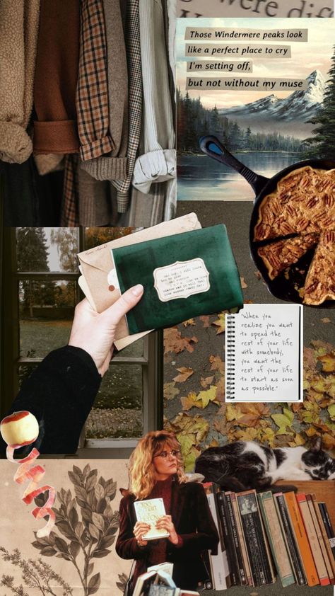 #myfirstshuffle nora ephron Historical Mystery Books, Witchy Cottagecore, Nora Ephron, Fall Mood Board, Collage Board, Classic Wallpaper, Fall Weather, Winter Aesthetic, Autumn Aesthetic