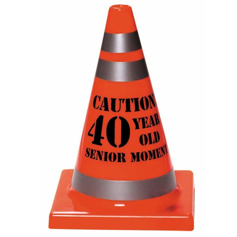 Senior Moment "40" Construction Cone Description: Having a "senior" moment? This Construction Cone "40" Senior Moment is made of plastic and is 7" H. For adult novelty 60th Birthday Party Themes, 50th Birthday Presents, Happy 60th Birthday, Happy 40th Birthday, Happy 50th Birthday, Happy 30th Birthday, Shower Bebe, 60th Birthday Party, 30th Birthday Parties