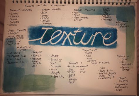 Art Gcse Texture Page, Surface And Texture Gcse Art, Gcse Photography, Food Texture, Art Texture, Gcse Art, Mind Map, Art Sketch, Baby Skin