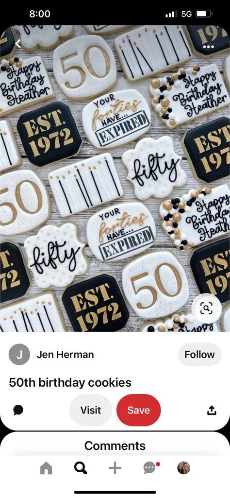 50th Birthday Party Food For Men, 50 Th Birthday Cookies, Cookies For Men Birthday, 50th Bday Cookies For Men, 50th Birthday Cookies For Men Funny, 60th Birthday Decorated Cookies, 50th Birthday Cookie Ideas For Women, 70 Birthday Cookies For Men, 50 Year Birthday Party Ideas For Men