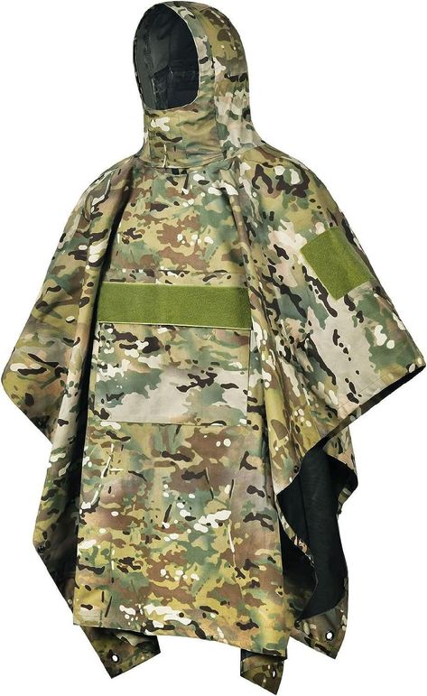 Amazon.com : FIRE TECK Military Tactical Poncho,Multipurpose Waterproof Military Tent Poncho for Camping Hiking Outdoor Hunting : Sports & Outdoors Tactical Poncho, Off Grid Survival, Outdoor Hunting, Survival Camping, Military Tactical, Camping Hiking, Emergency Preparedness, Tactical Gear, Camping & Hiking