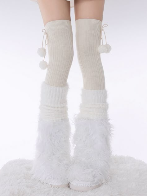 The price is for a pair of stockings only, others are not included. White Boots Winter, Cute Knee Socks, White Aesthetic Outfit, Thigh High Outfits, Cute Winter Shoes, Winter Outfits White, Cute 2 Piece Outfits, Cute Online Clothing Stores, Stocking Designs