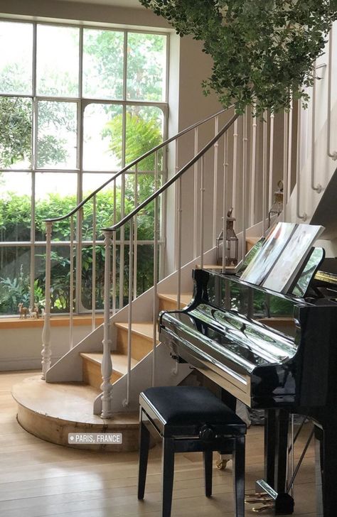 Black Piano Aesthetic, Piano In Home, Aesthetic Piano, Piano Aesthetic, Black Piano, Piano Room, Dream House Rooms, Grand Piano, Music Aesthetic