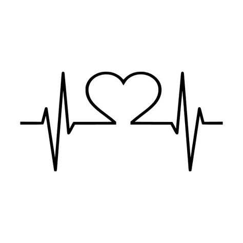 Ecg Tattoo, Wallpaper Corazones, Pulse Tattoo, Lifeline Tattoos, Heartbeat Tattoo Design, Mothers Day Drawings, Heartbeat Tattoo, Awesome Stickers, Couples Tattoo Designs