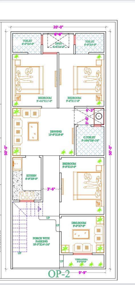 20x50 House Plans East Facing, East Facing House Plan Vastu, 20 50 House Plan, Smart House Plans, Modern Bungalow House Plans, House Structure, Budget House Plans, 20x40 House Plans, Vastu House