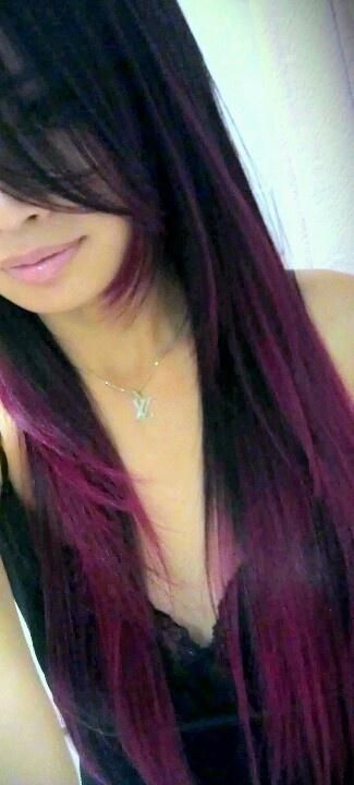 Magenta Underneath Hair, Small Fringe, Purple Tips, Fav Color, Magenta Purple, Longer Hair, Hair Color And Cut, Purple Ombre, Hair Black