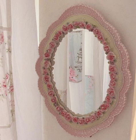 Desktop Mirror, Mirror For Bedroom, Baroque Mirror, Mirrors For Makeup, Styled Desktop, Desk Mirror, Mirror Large, Heart Mirror, Pink Mirror