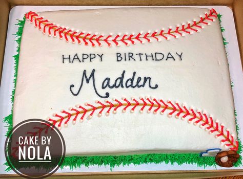 Baseball themed sheet cake. Sheet cakes are a great money saving option...you get a lot more cake and don’t typically spend as much money. #cakedecorating  #cakesofinstagram #instacake #cakestagram #sheetcake  #cakedecoratorsofinstagram #sheetcakesdonthavetobeboring  #baseballcake  #decoratedcake Sheet Cake Baseball Theme, Baseball Themed Sheet Cake, Baseball Sheet Cake Ideas, Baseball Theme Birthday Cake, Baseball Cakes For Boys Birthdays, Baseball Sheet Cake, Baseball Cake Ideas, Baseball Theme Cake, Saving Sheet