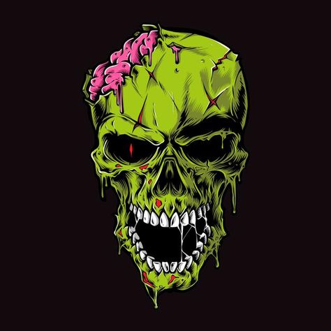 Zombie Logo, Zombie Cartoon, Zombie Illustration, Horror Merch, Arte Zombie, Zombie Face, Zombie Head, Scary Zombie, Zombie Monster