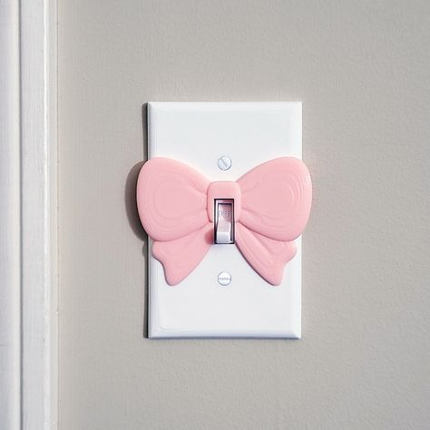 Hello Kitty Light Switch Cover, Room Wishlist Ideas, Kawaii Light Switch Cover, Pink Room Decor Items, Pink Things For Room, Pink Floral Room Decor, Pink Decor For Room, Light Switch Covers Ideas, Pink Decor For Bedroom