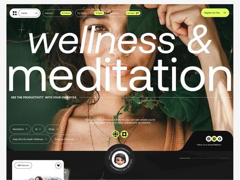 Meditation and Wellness Landing Page designed by Awsmd. Connect with them on Dribbble; the global community for designers and creative professionals. Healthcare Website Design Inspiration, Startup Logo Design, Health Website, Startup Website, Wellness Website, Fitness Website, Startup Logo, Website Images, Website Design Layout