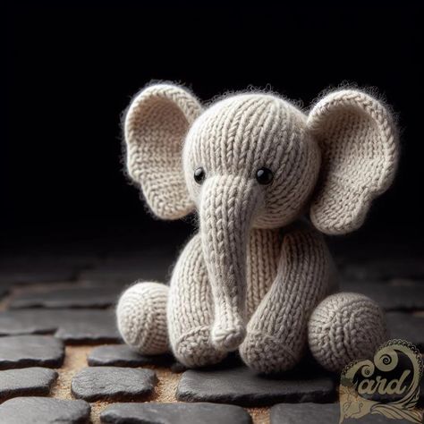 https://card9.com/ai/knitted-elephant-doll Knit Elephant, Knitted Elephant, Elephant Doll, Baby Room Decor, Yarn Crafts, Baby Room, Elephant, Room Decor, Yarn