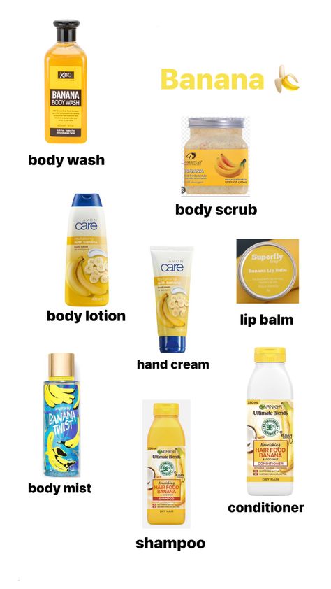 Banana Skin Care, Banana Scented Products, Banana Perfume, Banana Body Wash, Smell Hair, Coconut Conditioner, Perfect Skin Care Routine, Amazon Beauty Products, Hair Food