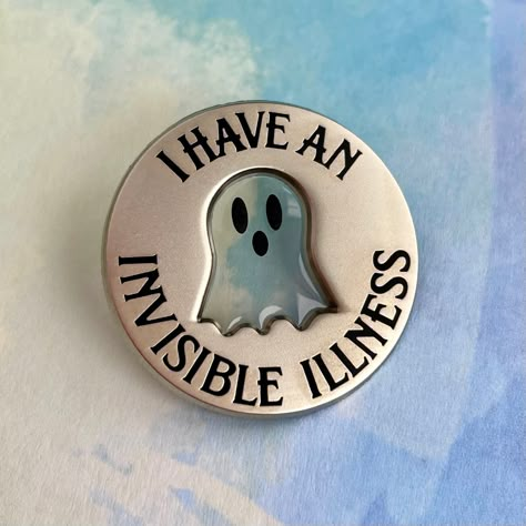 Enamel Pin: Invisible Illness Symbol - A thoughtful gift for doctors, nurses, and other healthcare professionals who work with patients with invisible illnesses. #invisibleillness #healthcare . #Invisible_Illness #Cool_Enamel_Pins #Button_Ideas_Pins #Pins_And_Patches Cool Enamel Pins, Pins And Patches, Pin Accessories, Clay Magnets, Pin Ideas, Medical Gifts, Medical Anatomy, Pretty Pins, Tshirt Crafts