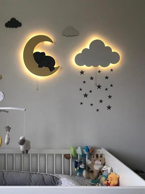 LumiDreams Wall Light Cloud | Gap Baby Room Lamps, Air Balloon Nursery, Elephant Lamp, Hot Air Balloon Nursery, Cloud Lamp, Clouds Nursery, Decorative Night Lights, Cloud Wall, Nursery Night Light