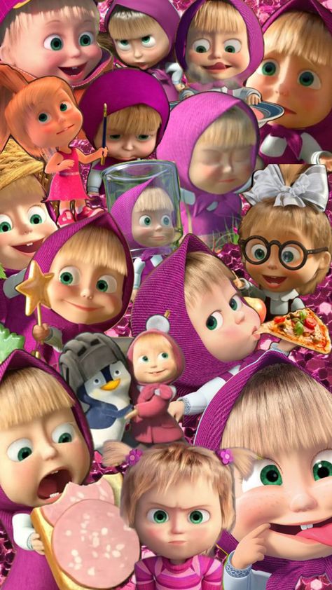 Masha And The Bear Aesthetic, Masha Wallpaper, Masha And The Bear Wallpaper, Masha I Medved, Masha Bear, Funny Baby Cartoon, Marsha And The Bear, Friends Journal, Baby Movie