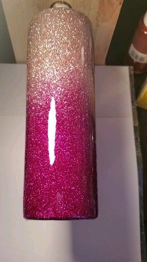 Pink Tumblers Glitter, Initial Tumbler Ideas, Hot Pink Tumbler Ideas, Pink Tumbler Ideas, Brite Tone, Pink Glitter Tumbler, Resin Cups, Ombre Tumbler, Tumbler Cups Personalized