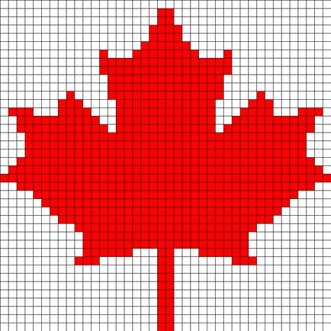 Maple Leaf Knitting Chart, Maple Leaf Bead Pattern, Maple Leaf Cross Stitch Pattern, Maple Leaf Knitting Pattern, Canada Cross Stitch Pattern, Canada Cross Stitch, Leaf Knitting Pattern, Kandi Cuffs, Canada Maple Leaf