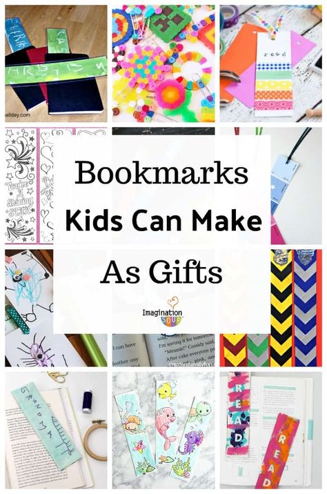 14 Bookmark Projects & Gifts That Kids Can Make Themselves (Great for a  Mother's Day handmade gift) Kids Book Marks, Diy Bookmark For Grandma, Book Marks Diy Kids Simple, Bookmarks Kids Craft, Fun Kid Bookmarks, Bookmarks Diy Kids, Bookmark Crochet Tutorial, Bookmark Easy, Gifts For Mothers Day