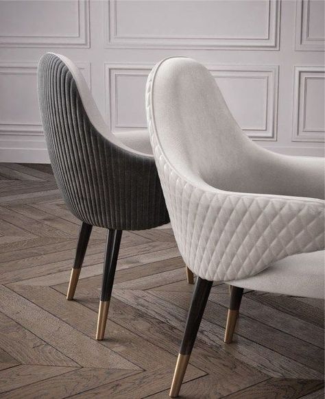 Each modern chair with a unique design that we present can carry sophistication to space, making it appear comfy and visually appealing. #luxurychair #luxuryfurniture #interiordesign #designideas #chairdesigns #chairideas #homedesign #modernchair #comfychair Upholstered Chairs Fabric, Luxury Dining Chair, Furniture Design Chair, Luxury Chairs, Living Room Sofa Design, Luxury Dining Room, Plywood Furniture, Comfy Chairs, Cool Chairs