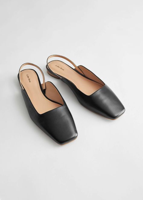 Square-Toe Flats Are Trending—These Are the 21 Best | Who What Wear Noriker Horse, 90s Shoes, Black Ballet, Black Flats Shoes, Ballet Fashion, Chunky Heels Boots, Slingback Flats, Black Ballet Flats, Ballerina Flats