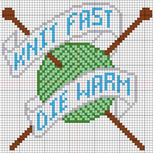 Cute cross stitch pattern! Knitting Cross Stitch Pattern, Cross Stitch Knitting, Cupcake Queen, Modele Pixel Art, Cross Stitch Quotes, Color Guide, Cute Cross Stitch, Cross Stitch Funny, Diy Cross Stitch