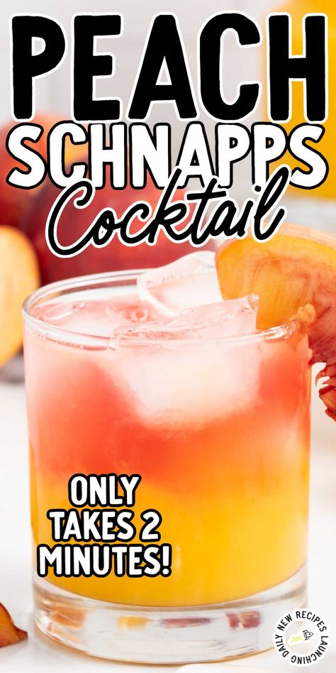 Peach Schnapps Cocktail Rum And Peach Schnapps Drinks, Cocktail Recipes With Peach Schnapps, Peach Snaps Shots, Peach Fizz Cocktail, Peach Liquor Drinks, Fuzzy Peach Cocktail, Peach Ring Cocktail, Peach Drinks Alcohol Cocktails, Peach Ring Alcoholic Drink