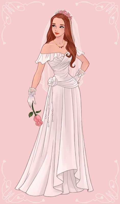 This is my idea and I made this through the link I provided, just press the picture to make yours. Have fun! Wedding Dress Maker, Oc Accessories Ideas, Wedding Fanart, Flowers And Jewelry, Oc Makers, Fun Websites, Wedding Dress Design, Picrew Links, Make Your Own Character