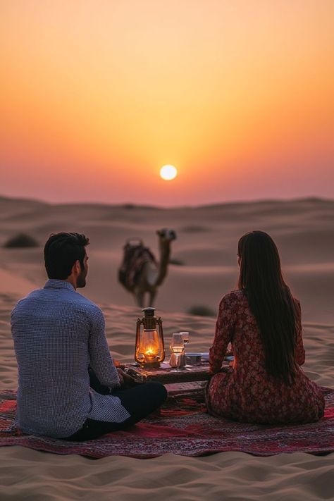 Experience luxury in the desert with a romantic escape to Dubai. Stay in a desert resort, enjoy a camel ride at sunset, and dine under the stars. 🏜🌟🐫 #DubaiRomance #DesertAdventure #LuxuryEscape Dubai Couple, Uae Desert, Arab Desert, Desert Adventure, Desert Resort, Desert Safari Dubai, Cruise Boat, Desert Safari, Dubai Desert