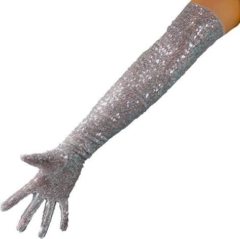 Amazon.com: DooWay Women Long Sequins Gloves Silver TECH Mesh 28" Glitter Sparkly Costume Evening Dance Gloves : Clothing, Shoes & Jewelry Colorful Gloves, Sheer Gloves, Tulle Gloves, Mesh Gloves, Evening Gloves, Silver Bling, Wedding Gloves, Long Gloves, Evening Wedding