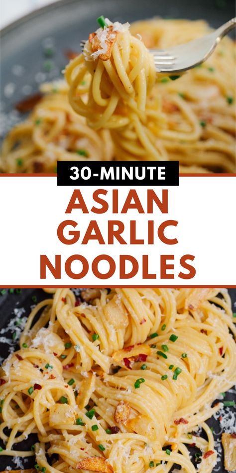 Short on time? Try Easy Asian Garlic Noodles - ready in just 15 minutes! A trending favorite that's perfect for busy weeknights. Easy Garlic Noodles Asian, Garlic Noodles With Chicken, Garlic Noodles Asian, Asian Garlic Noodles Recipe, Noodles With Steak, Easy Garlic Noodles, Garlic Noodles With Shrimp, Noodles Instant Pot, Asian Garlic Noodles