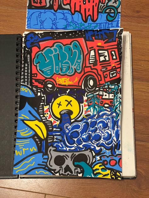 Graffiti Notebook Cover, Graff Art, Indie Drawings, Graffiti Style Art, Graffiti Designs, Murals Street Art, Graffiti Drawing, Graffiti Lettering, Marker Art