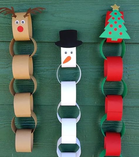 Christmas Countdown Craft, Christmas Countdown Crafts, Paper Chain, Bedroom Christmas, Preschool Christmas Crafts, Kitchen Christmas, Christmas Crafts For Kids To Make, Christmas Arts And Crafts, Fun Christmas Crafts