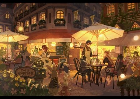 Caffe Cupitor - Other Wallpaper ID 2076028 - Desktop Nexus Anime Anime Backgrounds Cafe, Anime Coffee, Arte Peculiar, Coffee Wallpaper, Cute Cafe, Cafe Art, 수채화 그림, Arte Inspo, 판타지 아트