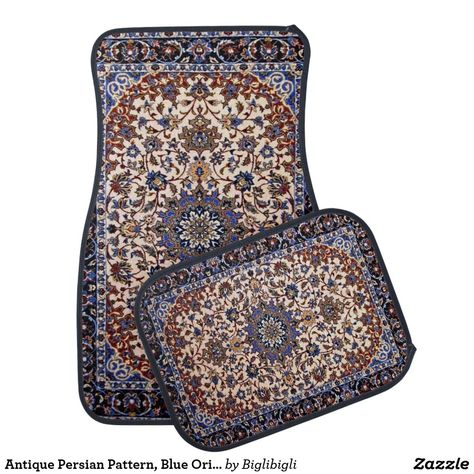 Antique Persian Pattern, Blue Oriental Carpet Car Floor Mat Antique Persian Carpet, Persian Rug Designs, Lovely Car, Car Floor Mat, Persian Pattern, Persian Carpet, Car Mats, Car Floor Mats, White Elephant Gifts