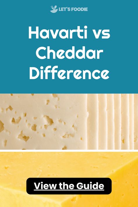 Havarti and cheddar bring different flavors and textures to your culinary experiences! Curious about what sets these cheeses apart? Whether you're crafting a cheese board or enhancing your favorite dishes, knowing the unique characteristics of Havarti and cheddar can help you choose the perfect one for your palate. Both cheeses have unique tastes: from the creamy, buttery goodness of Havarti to the sharp, distinct notes of cheddar. Explore the wonderful world of cheese, and discover which cheese proudly takes the spot in pizza or a frothy grilled cheese sandwich! Havarti Cheese, Havarti, Recipe Generator, Cheese Pairings, Simple Sandwiches, Types Of Cheese, Savory Dishes, Cheese Lover, Cheese Sandwich