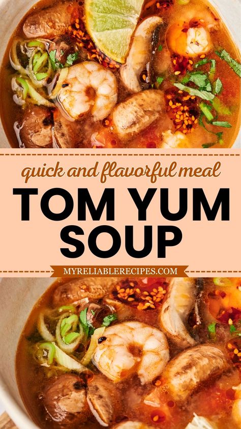 Yum Yum Soup Recipe, Thai Tom Yum Soup Recipe, Soup Tom Yum, Tum Yum Soup Recipe Thai, Tom Yum Gai Soup, Tom Yum Soup Recipe Thai, Easy Tom Yum Soup Recipe, Tum Yum Soup, Easy Tom Yum Soup