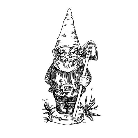 Cartoon Garden, Fern Tattoo, Batman Tattoo, Sibling Tattoos, Garden Gnomes, Wood Carving Patterns, Garden Gnome, Sketch Inspiration, Gnome Garden