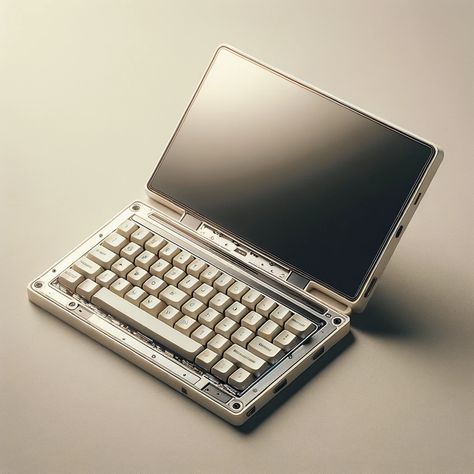 Prompt: Photo of a futuristic electronic gadget with a shining OLED screen. Directly underneath is a prominent low-profile mechanical keyboard. The device's off-white color emphasizes a minimalist industrial/utilitarian design. Cyberpunk Keyboard, Tech Minimalist, Minimalist Keyboard, Electrical Engineering Technology, Diy Pc Case, Diy Pc, Utilitarian Design, Computer Gadgets, Computer Projects