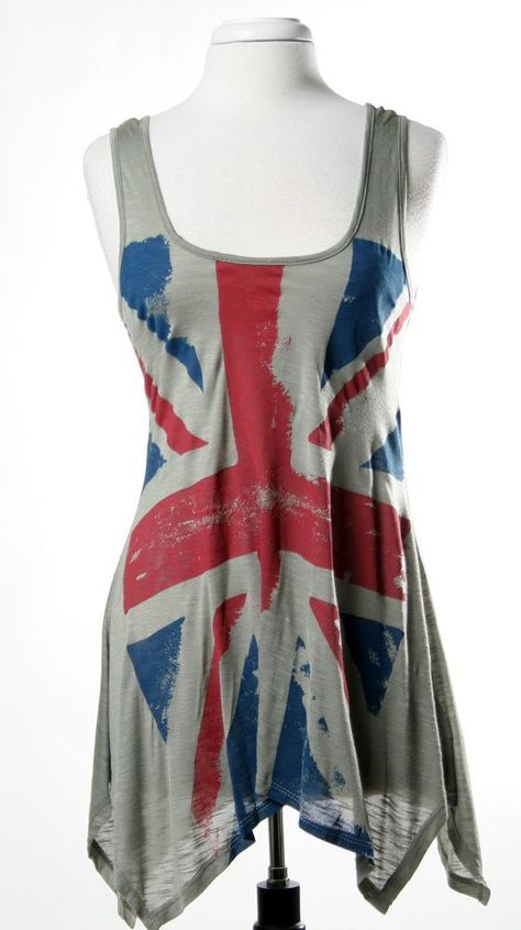 British Flag Tank Union Jack Decor, Uk Girl, Brit Pop, Red White And Boom, Quintessentially British, Union Flag, Lady Style, British Outfits, British Flag