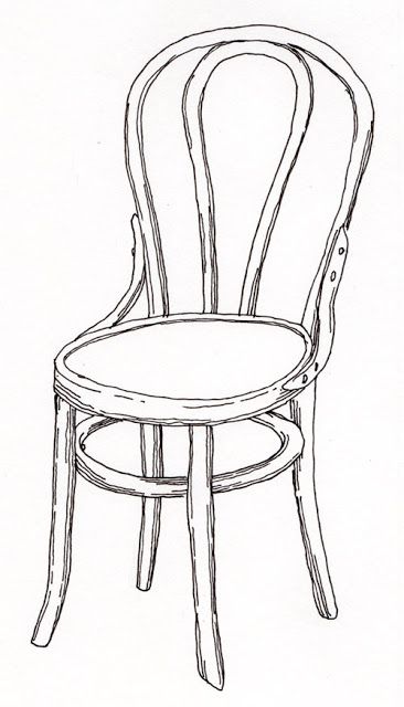 Pen, Pencil, Paper—Draw!: Contour drawing of a chair Drawing Furniture, Chair Drawing, Furniture Design Sketches, Interior Design Sketches, Contour Drawing, Art Chair, Arte Sketchbook, Pop Surrealism, Deck Chairs