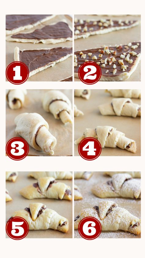 Nutella Croissant Pillsbury, Crème Horns, Simple Deserts, Ramadan Meals, Nutella Crescent Rolls, Pillsbury Crescent Recipes, Easy Crescent Roll Recipes, Nutella Rolls, Puff Pastry Snacks