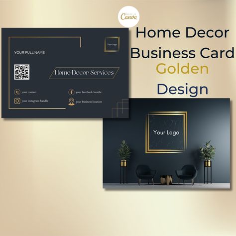 Business Card Interior Design, Home Decor Business, Interior Designer Business Card, Business Card Stand, Decor Business, Organza Lehenga, Professional Business Cards Templates, Interior Designer Logo, Visiting Card Design