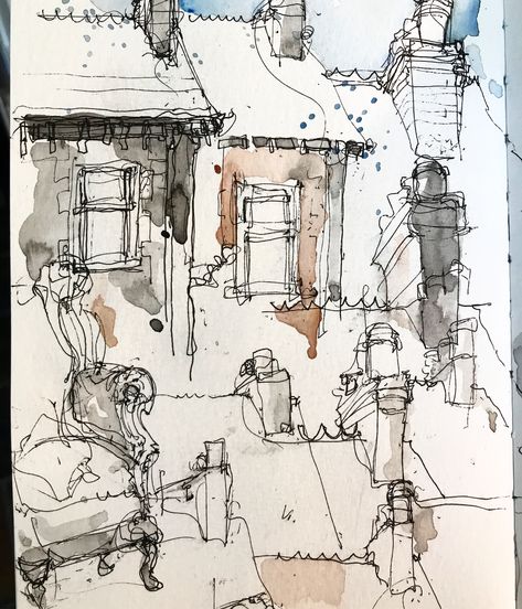 Neil Whitehead, Sketching Styles, Watercolor Buildings, Landscape Sketches, Daily Sketchbook, Taunton Somerset, Window Views, Through A Window, Urban Sketches