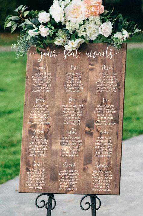 Seating Chart Wood, Wedding Seating Chart Display, Rustic Seating Charts, Wedding Table Seating Chart, Jordan Wedding, Rustic Wedding Seating, Table Seating Chart, Wedding Table Seating, Pinterest Wedding