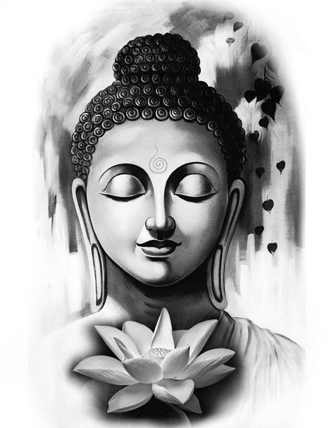 Buddha With Lotus Tattoo, Bhudha Pics Painting, Buddha Sketch Pencil, Buddha Tattoo Sketch, Budda Tattoo Designs, Buddha Pencil Sketch Art, Japanese Buddha Tattoo Design, Bhudha Tattoo Designs, Buddha Pencil Drawing